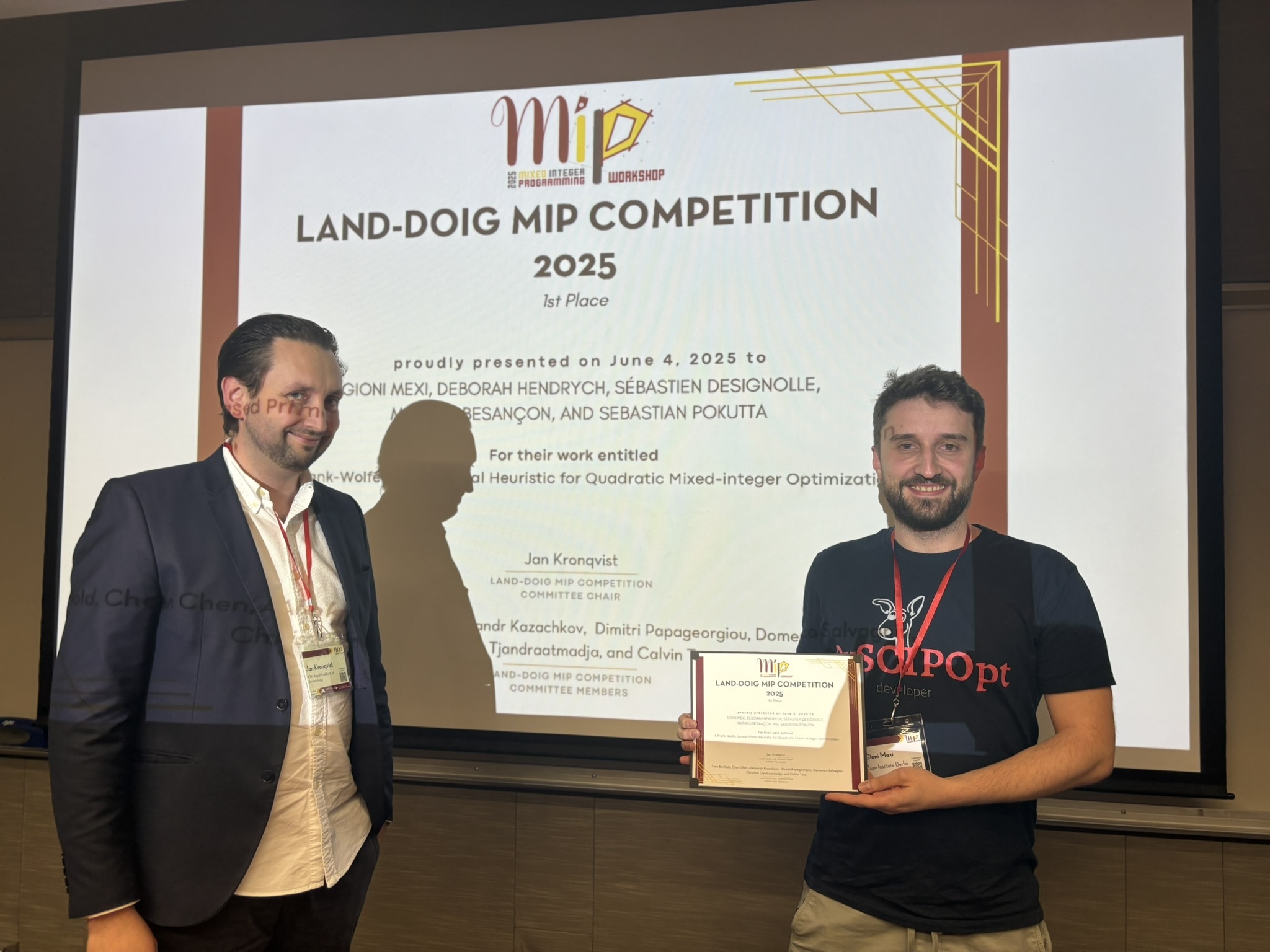 Land-Doig Prize winners at MIP Workshop 2025