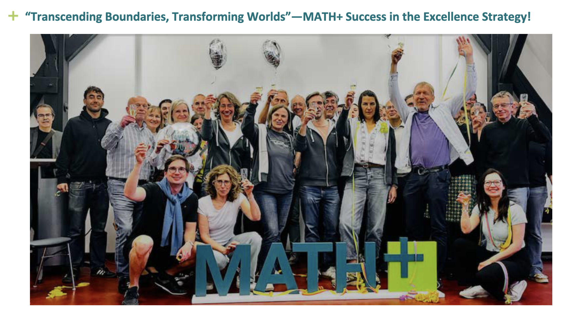 MATH+ extension celebration